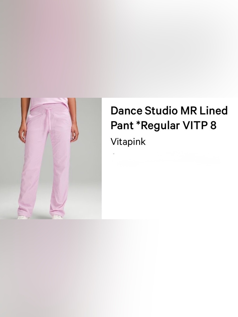 lululemon athletica womens Light Pink studio pants